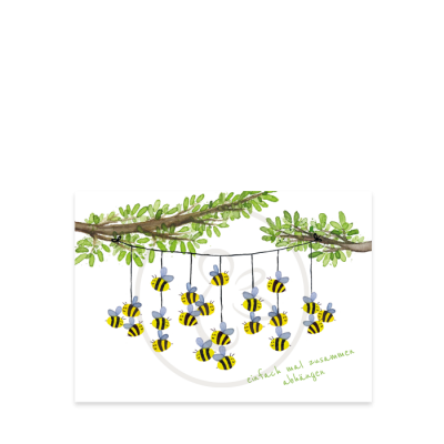 Bienenpostkarte abhängen