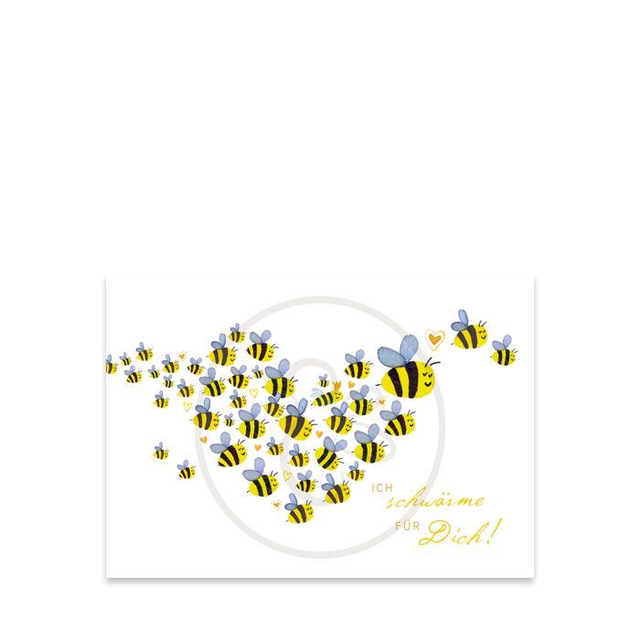 Bienenpostkarte Schwarm